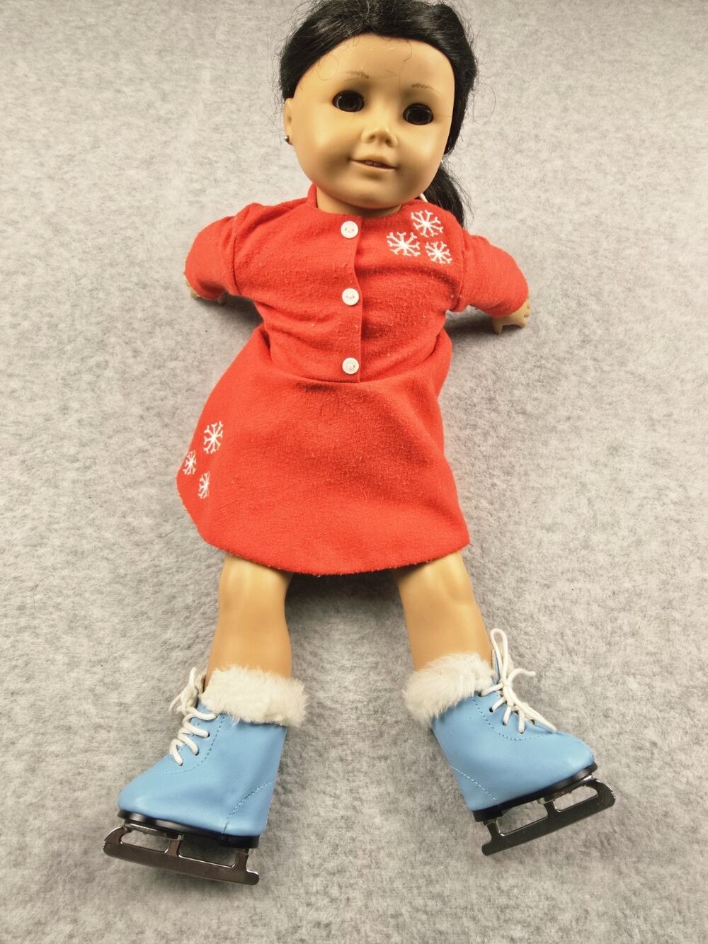 American Girl Josefina Montoya Doll Dark Hair Brown Eyes Ice Skates Snowflake